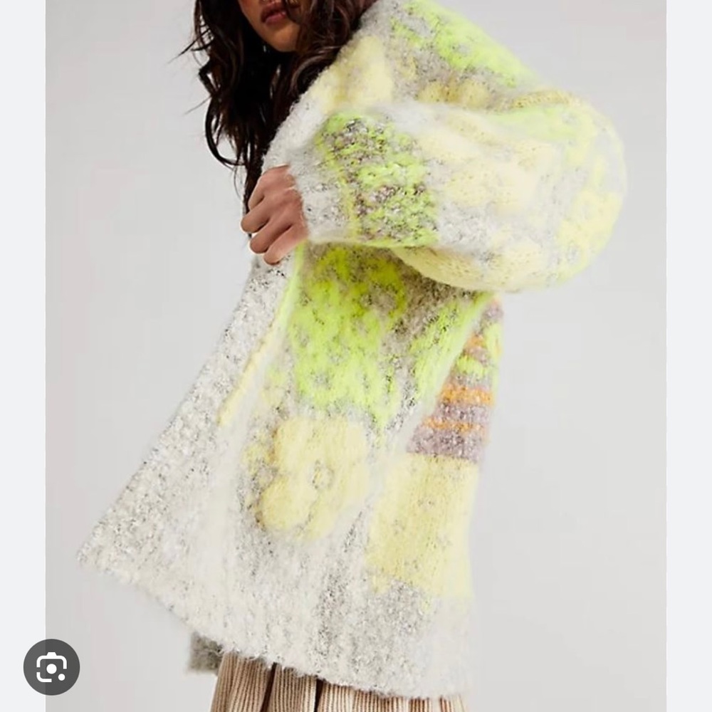 Free People Gather Me Close Cardi Citrus Color L